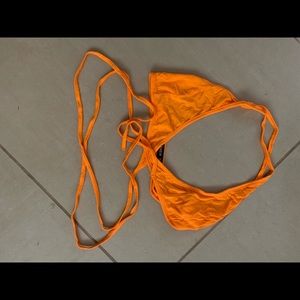 Cropped orange wrap top
